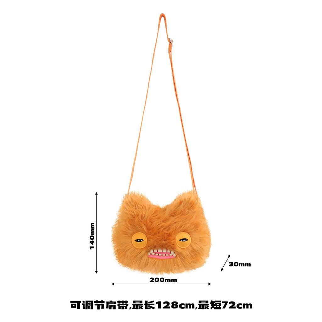 Ugly Cute Monster Plush Crossbody Bag With Teeth Animal Doll Shoulder Purse Small Wallet