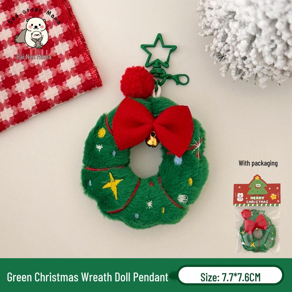 Tengyi Christmas Plush Doll Pendant - Cute Ornament & Versatile Keychain for Girls' Bags