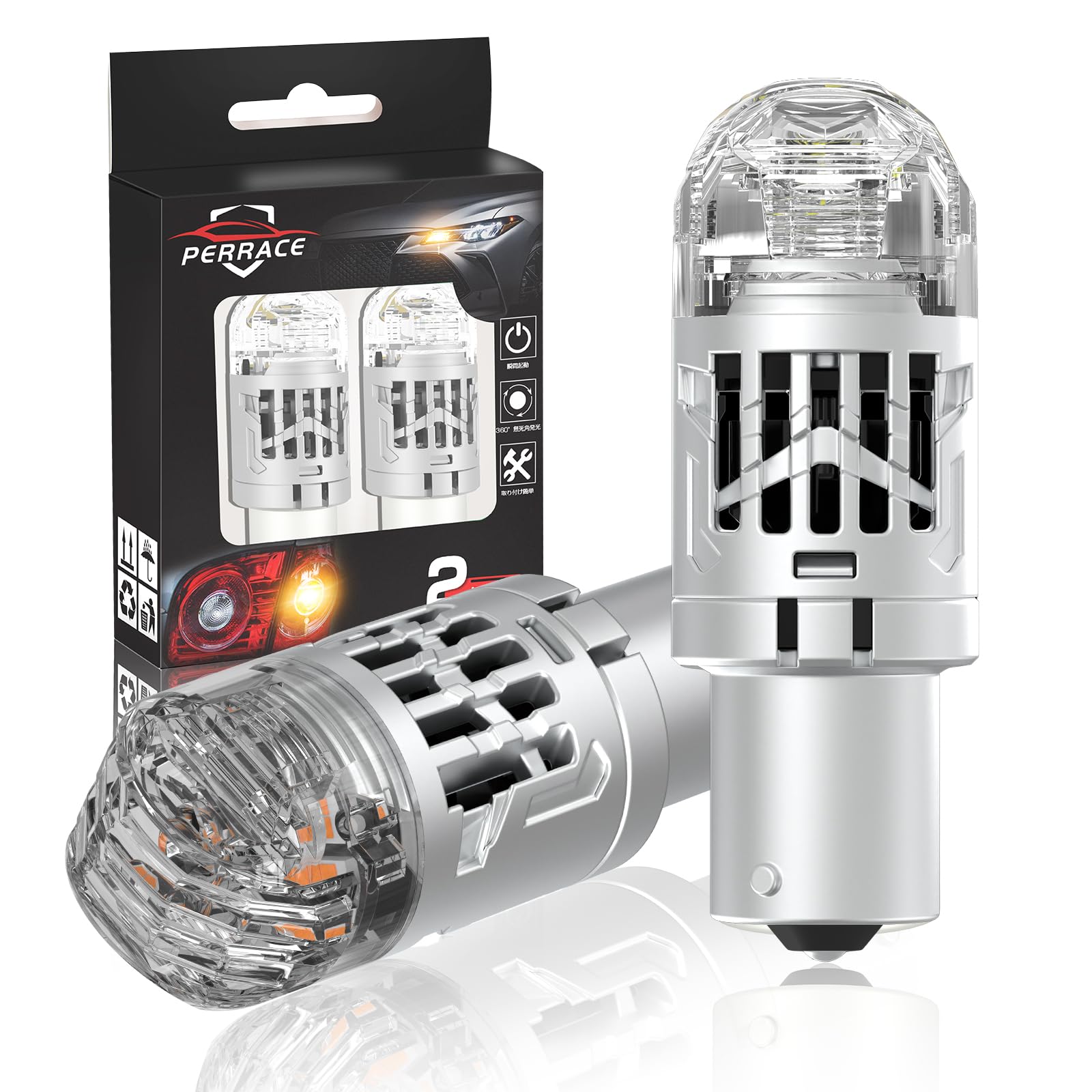 

Perrace S25 LED Turn Signal Bulb with Different Pin Angles, Not Too Bright, No S25, 150° оранжевый