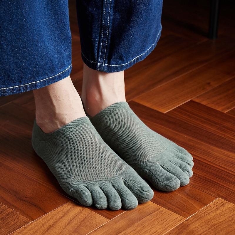 2 páry pánských prstových podkolenek dámských prodyšných bavlněných sportovních běžeckých kotníkových bavlněných krátkých ponožek s pěti prsty