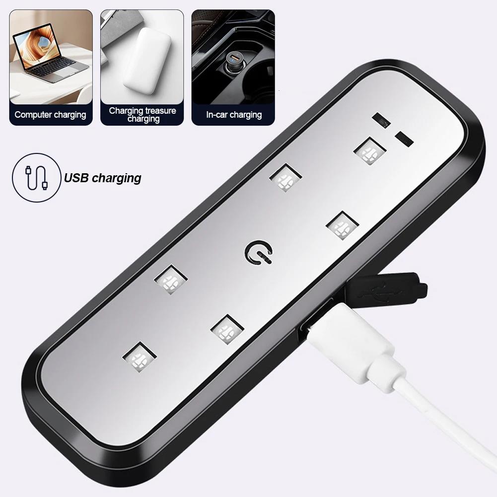 1/2PCS Car LED Door Lights Welcome Light Magnetic Control USB Charging Auto Open Door Safe Anti-collision Emergency Signal Lamp Neon Lights 4
