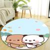 1pc Yier BuBu Bear1 Design Printed Area Round Carpet for Bedroom Living Room Home Decor Rugs Mat Non Slip Mat Rug for Bedside