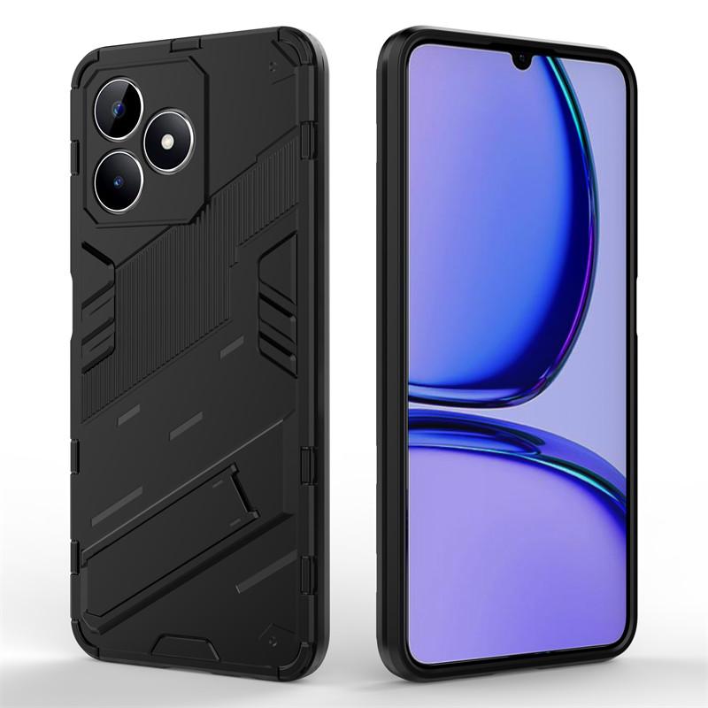 For Realme C51 Case Realme C51 C53 C55 Cover Cases Shockproof Armor PC Stand Silicone Protective Phone Back Shell Realme C51