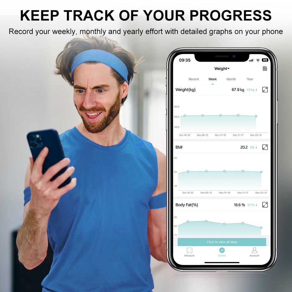INSMART Dijital Banyo Terazisi Vücut Yağ Ölçeği Akıllı Ağırlık Ölçeği İnsan 180KG BMI Biyoimpedans Ölçeği Denge Ağırlığı Vücut