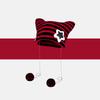 Abbey wind cat ears hat women's autumn and winter yk striped knitted hat cute warm pullover wool hat
