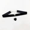 Gothic Retro Heart-shaped Purple Crystal Agate Pendant Black Velvet Necklace for Women Hallowmas Party Charm Choker Jewelry Gift
