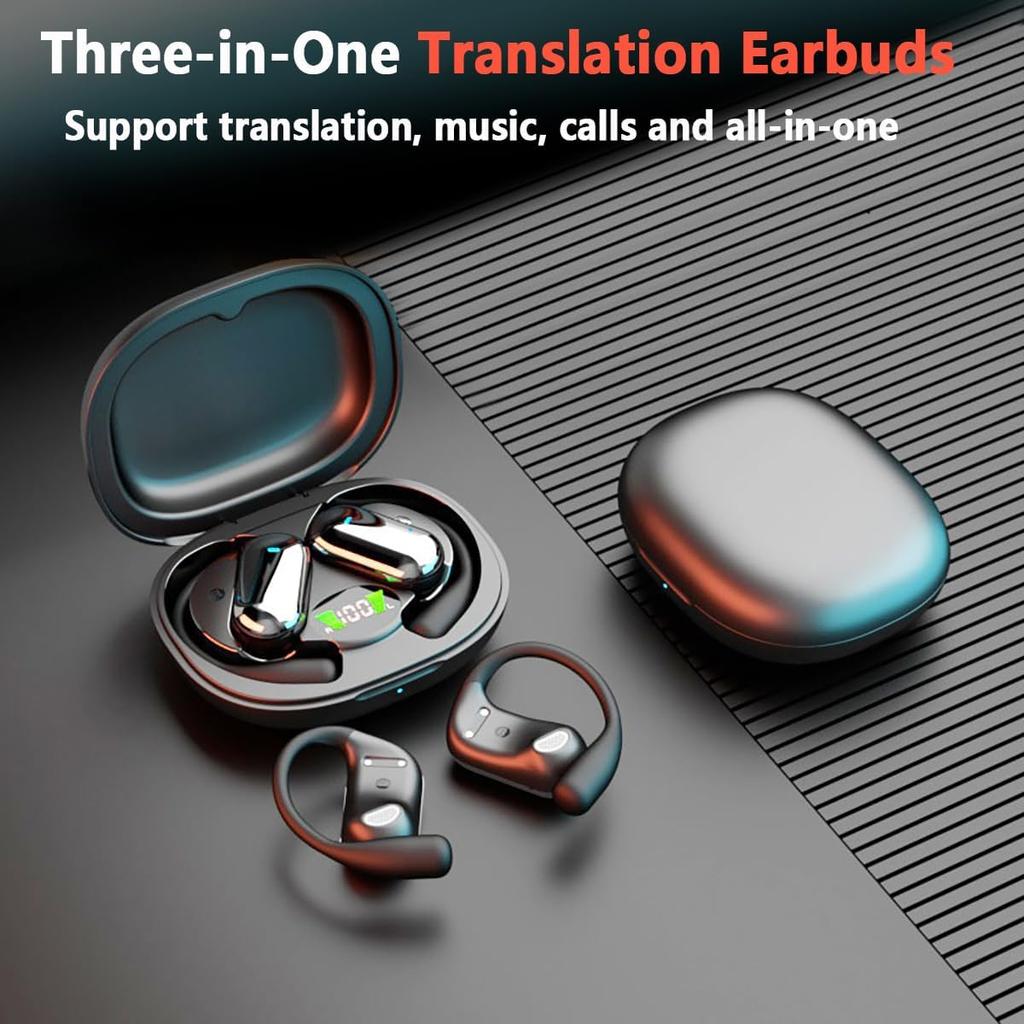 OWS AI Language Translation Earphone for Business Travel Real Time Translator Earbuds with 144 Online Languages 3 in 1 Ear