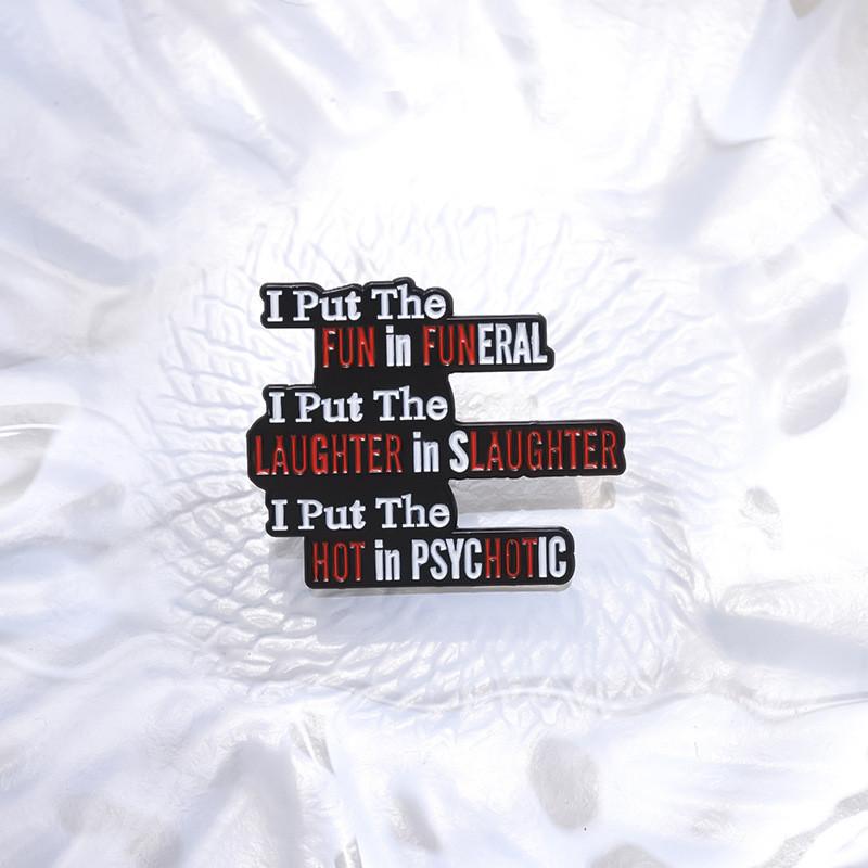 Unique Creative Letter Shape Brooch Inspirational Quote Metal Badge For Personal Style