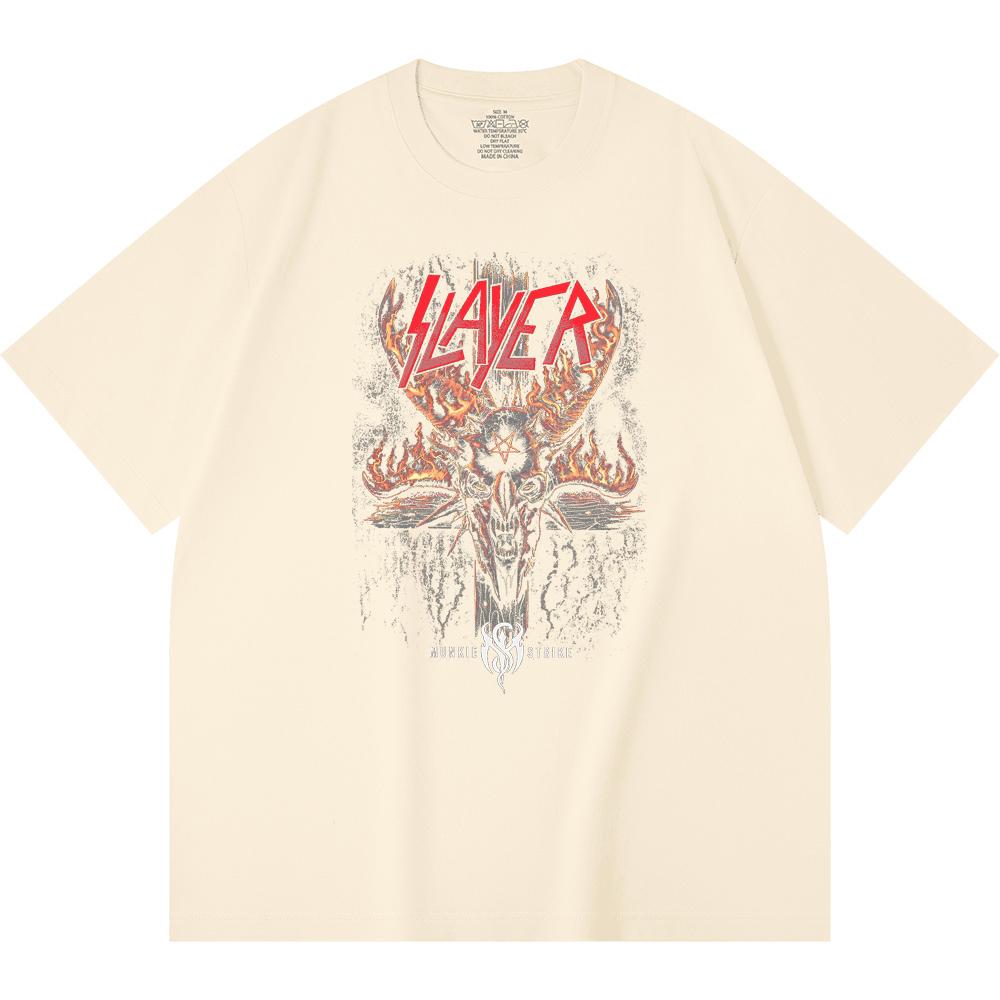 230 Gsm %100 Pamuk Heavy Metal Tişört Rock Grubu Popüler Müzik Baskılı Unisex Ağır Pamuk Tişört