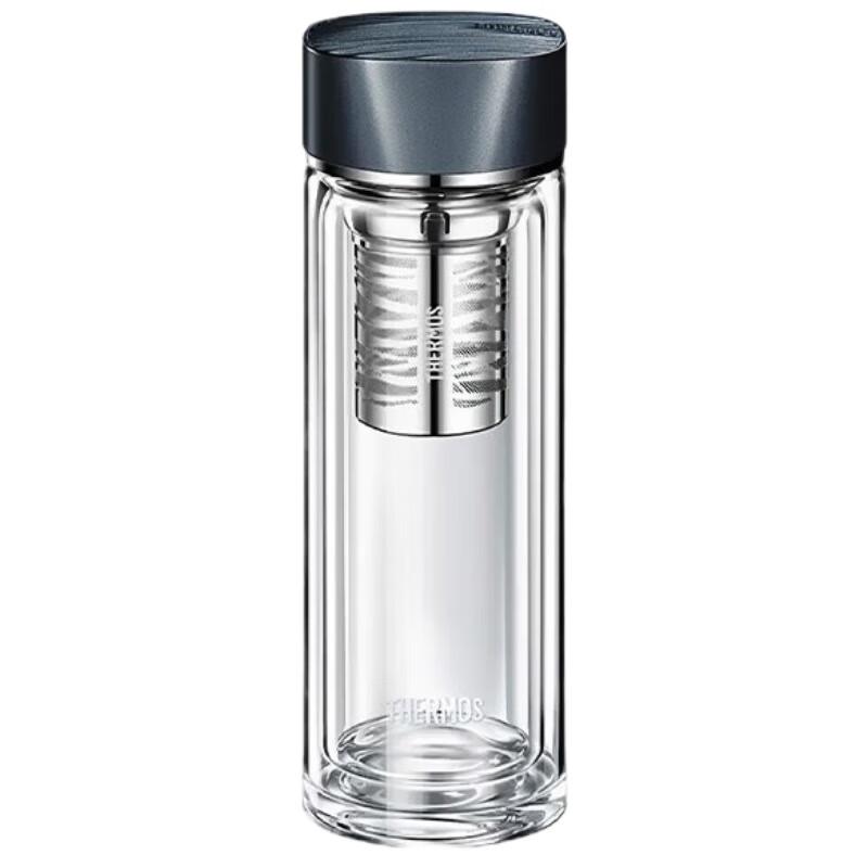 THERMOS Water Pattern Walker Double-Layer Glass Tea Cup, 400ml