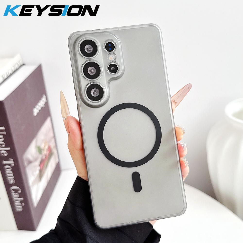 

KEYSION Ultra Thin Matte Transparent Phone Case for Samsung Galaxy S22 S23 S24 S25+ S26 Ultra 5G Hard PP Clear Magnetic Shockproof Cover for Galaxy S22 Ultra чорний