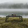 Outdoor Table with Metal Mesh Top Foldable for Backyard
