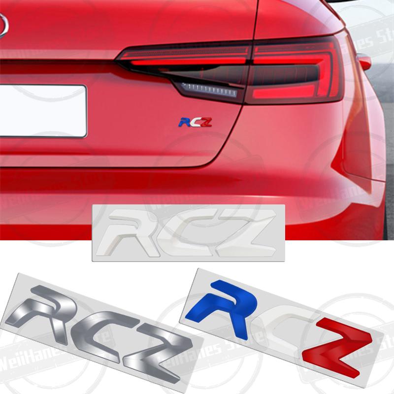 SQOB1 Metal 3D Para Peugeot RCZ Insignia Letras Tricolor Francesas Logo Pegatina de Carrocería para Maletero Trasero de Coche Emblema de Rendimiento GT LINE Accesorios