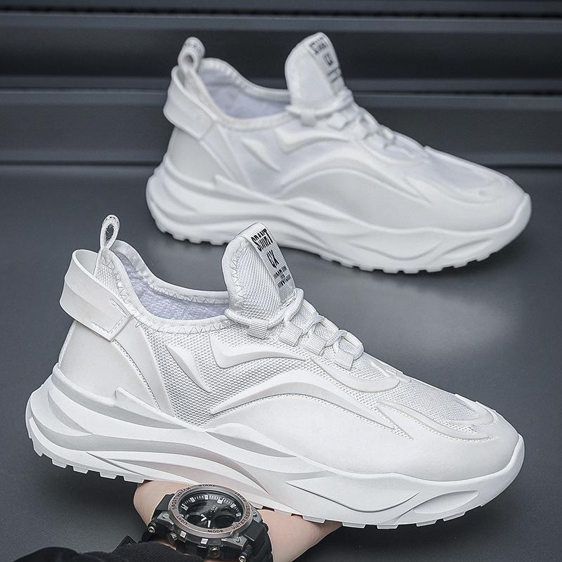 

Мужская обувь, весенняя дышащая повседневная черная обувь на толстой подошве, мужская спортивная обувь на мягкой подошве 44 белый
