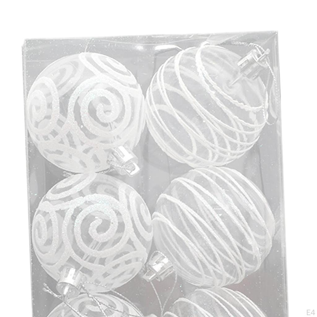 6 Pieces Christmas Tree Balls Shatterproof Hanging 6cm Decoration Ornaments for