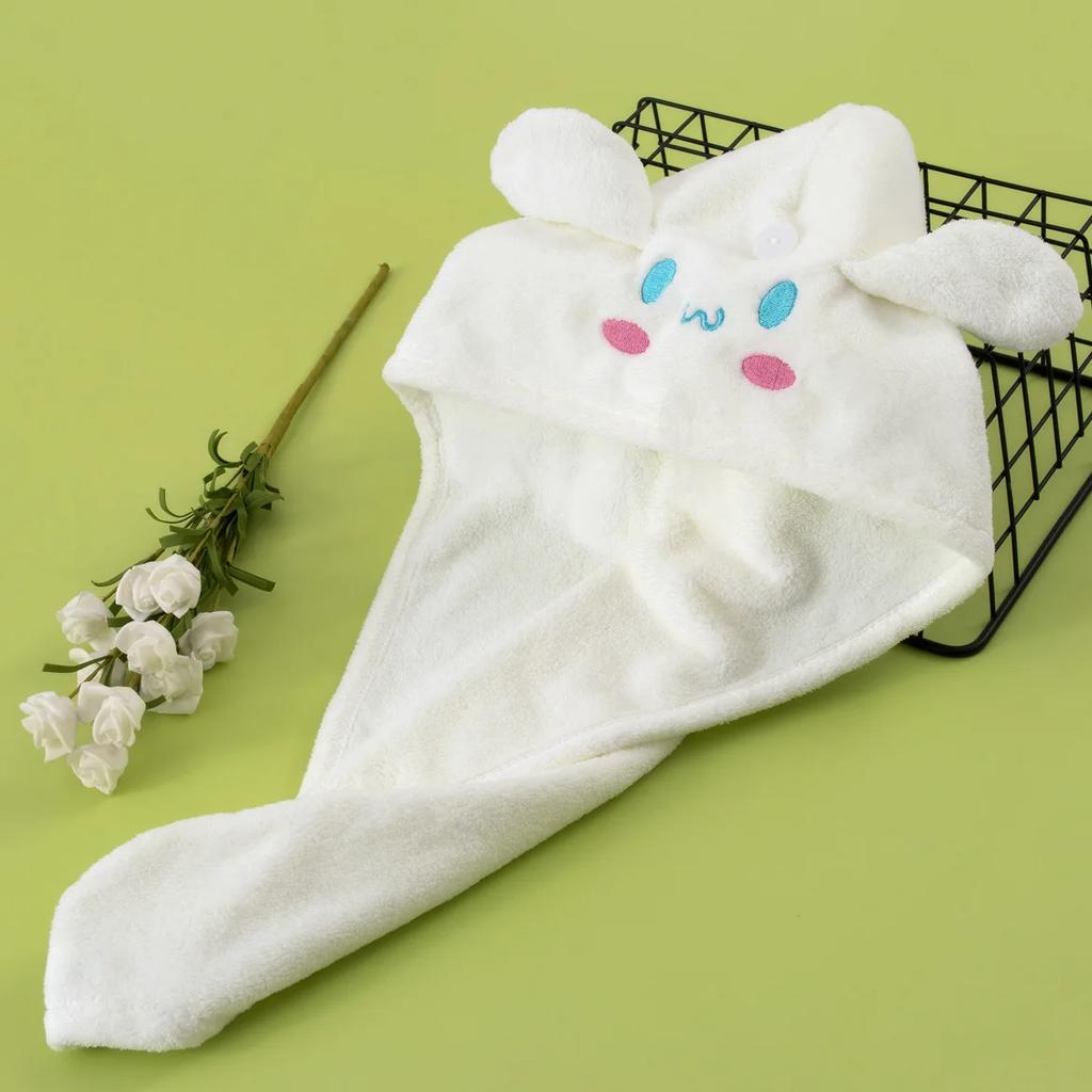 Cute Women Hair Drying Hat Quick-dry Microfiber Hair Towel Cap Hat Bath Hat Solid Towel Cap Super Absorption Hair Dry Cap