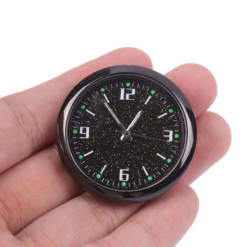 Car DIY Accessories Universal Round Car Clock Stick-On Electronic Watch Dashboard Noctilucent Decoration