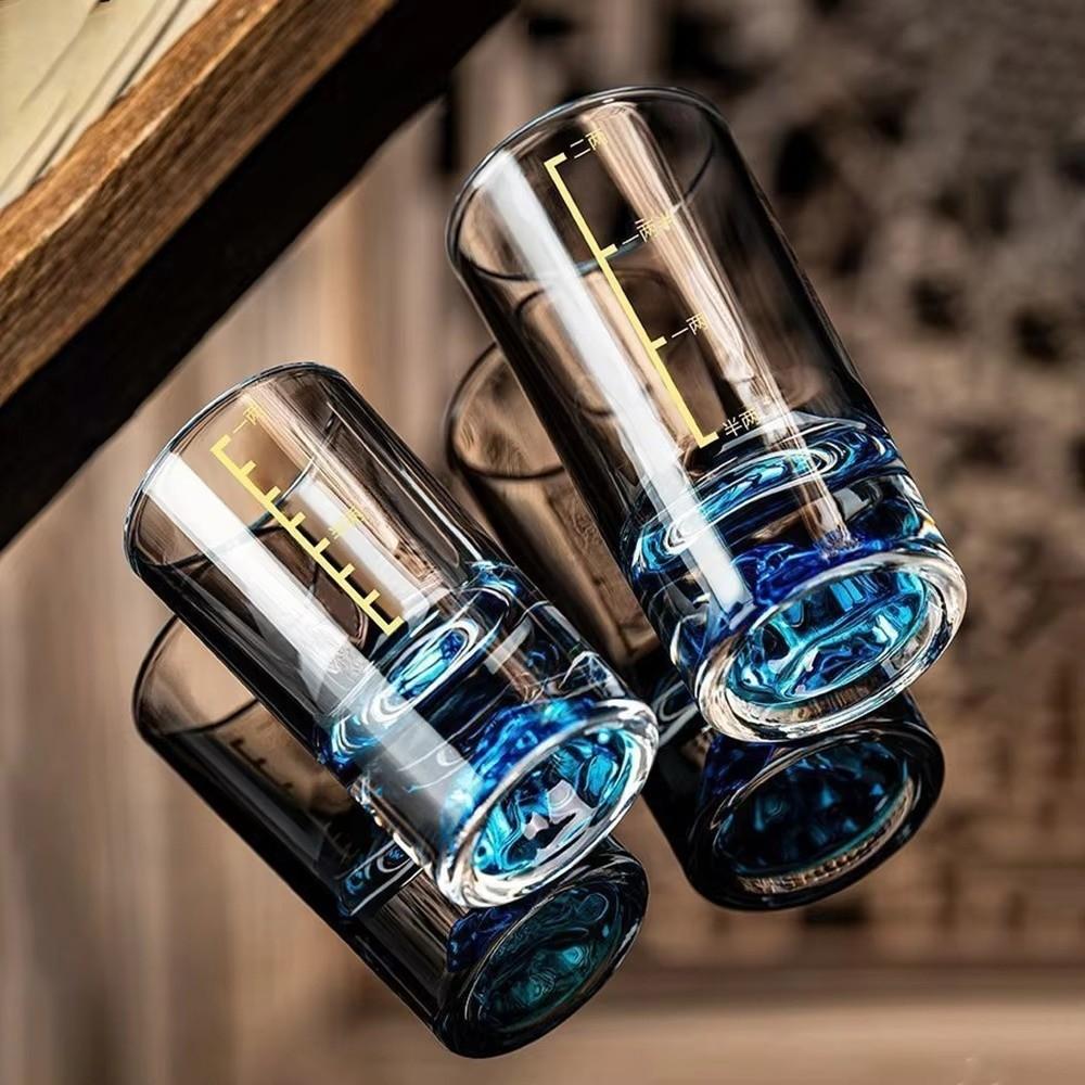 6 PCS/SET Transparent Shot Glass With Scales Liquor Glass Drink Cup Wine Dispenser Gift Giving