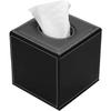 Pu Leather Tissue Box, Square Tissue Dispenser, Black