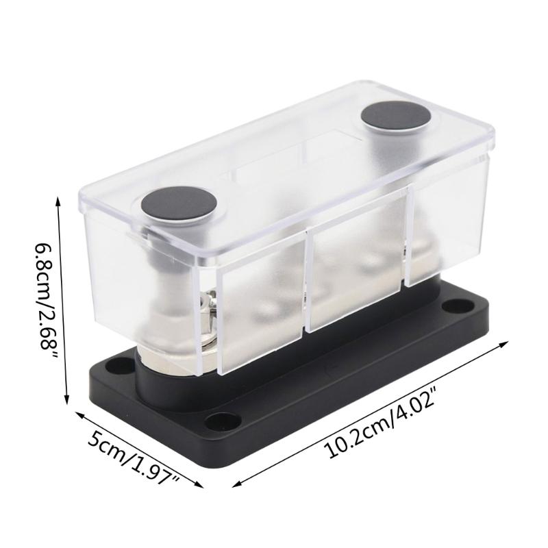 3 Post Power Distribution Block Bus Bar with Cover,300A Rating, Marine Bus Bar, Automobile, and Solar Wiring