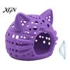 Fish Tank Hideout Aquarium Shrimp Cave, Cat Head with Suction Hiding Cave Cup, Decorative for Betta Tanks Accessories