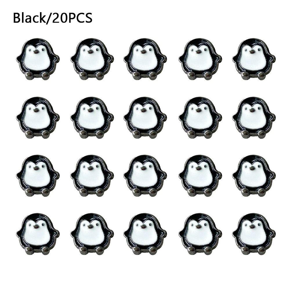 20pcs Mini Doll Penguin Buttons 8mm Doll Shoes Buckles Coat Buckles  1/6 Doll Clothes Accessories