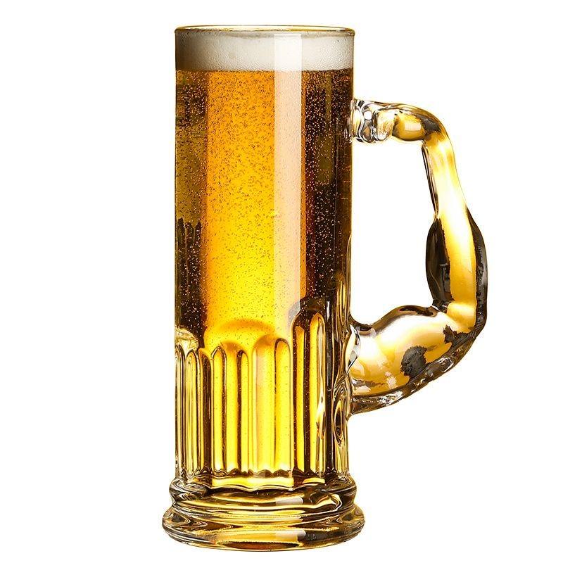 Hercules Muscle Beer Mug – Large Capacity Glass with Handle for Beer, Water, or Wine