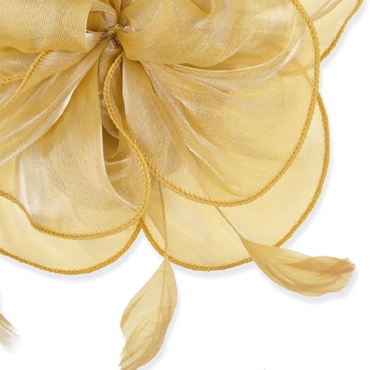 Elegant Feather Organza Fascinator Hair Hoop Church Dress Up Wedding Headpiece