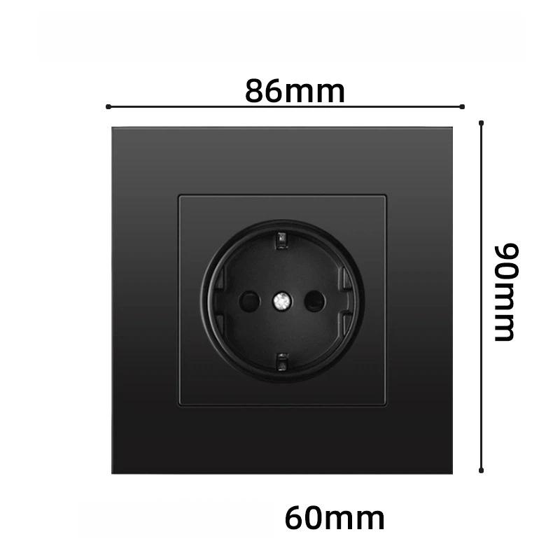Type 86 European Standard Wall Power Socket Panel European Style, EU Standard, German Style 16A German Standard Round Hole Panel Socket