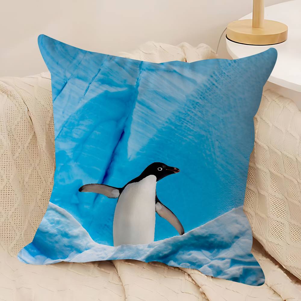 Cute Penguin Cushion Cover Car Throw Pillow Case For Sofa Car Christmas Gift 40x40cm 45x45cm