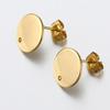 10pcs Gold Stainless Steel Love Heart Ear Studs for DIY Earrings Base Jewelry Making Hole Dangle Charm Components Accessories