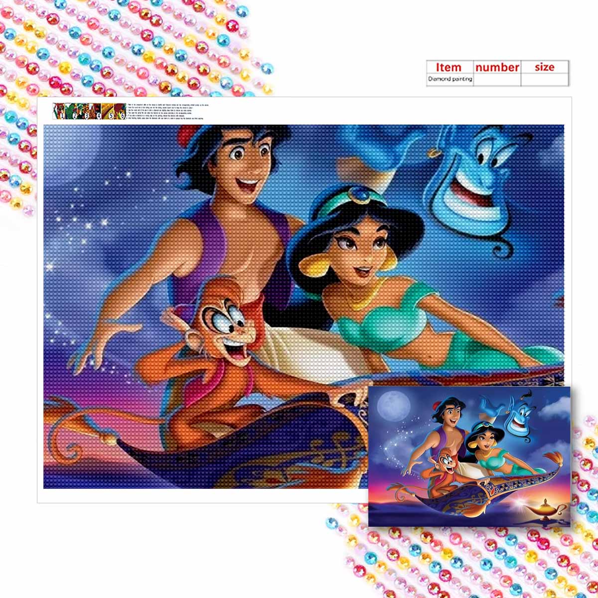 

Полная круглая алмазная живопись Красивое искусство принцессы Стразовая картина Мозаика DIY 5D Вышивка крестом Домашнее украшение Round 20x30cm