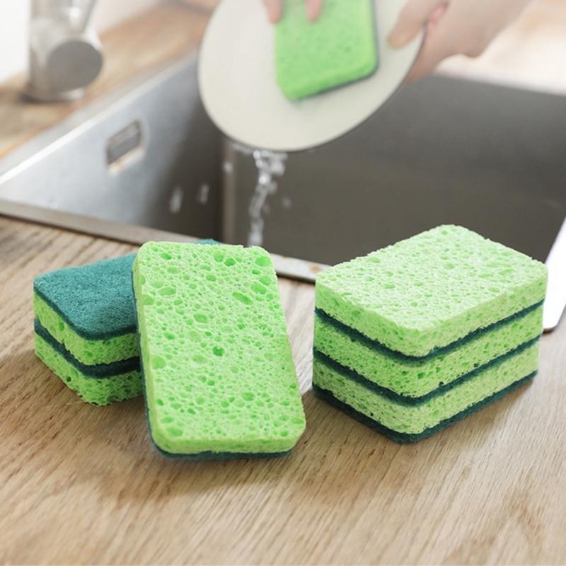 Non-Scratch Cleaning Scrub Sponges Scrubbing Dish Sponge for Washing Kitchen Dishes Bathroom Dishwashing Sponges 2pcs
