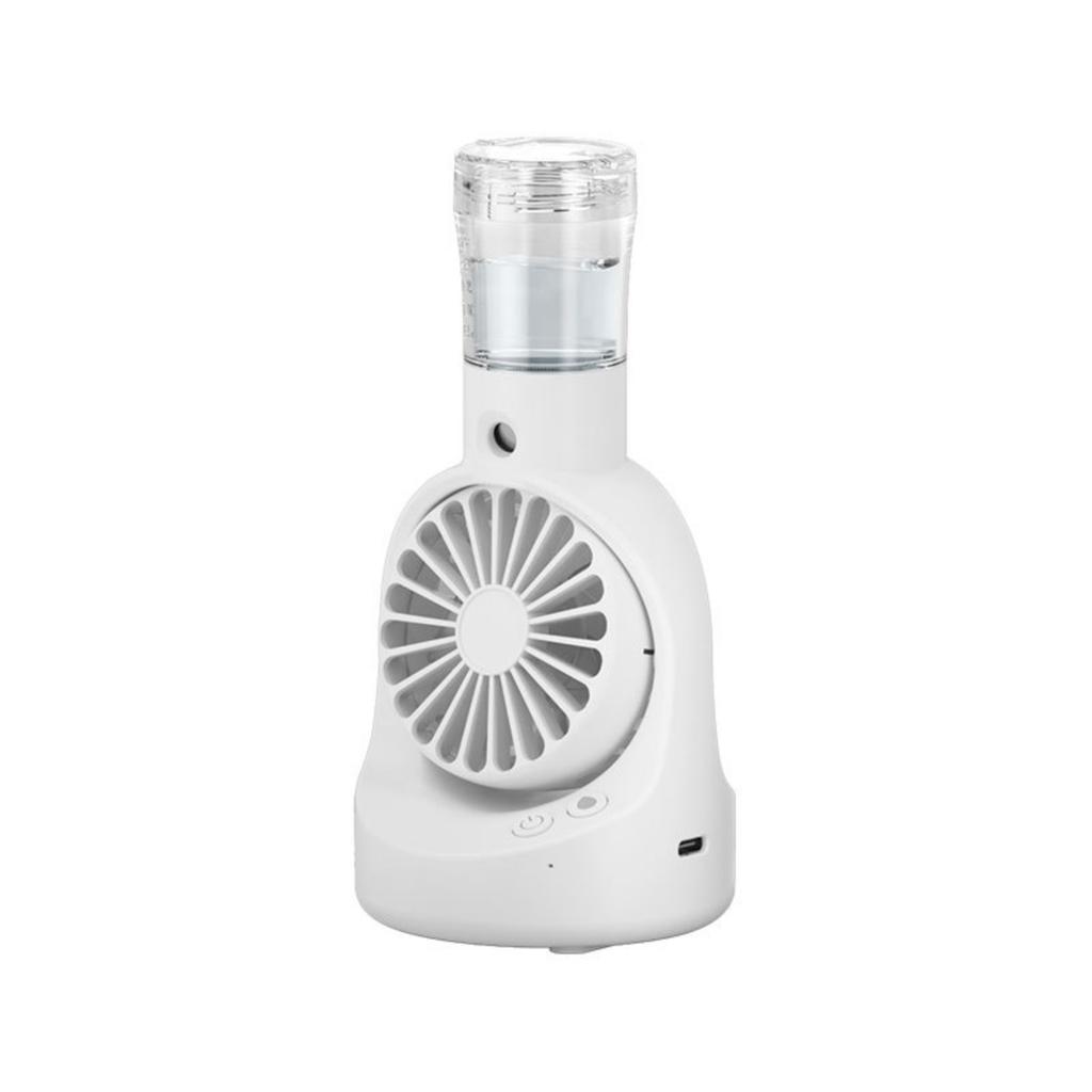 F6 Fan with Desktop, Handheld and Neckband Modes, USB Rechargeable Spray Fan with Lanyard