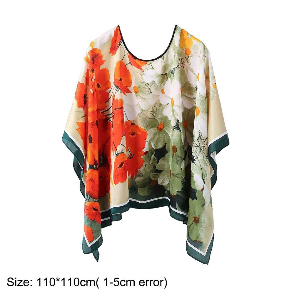 Schals Sommer Strand Sexy Damen Mode Druck Chiffon Kittel Bikini Überwurf Locker Bluse Sonnenschutz Bequem Poncho