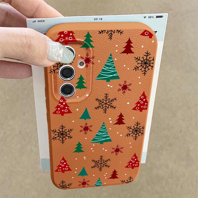 Case For Samsung Galaxy S25 S24 FE S23 Ultra A56 A16 A17 A36 A26 A55 A15 A25 A54 5G S25 S24 S22 Ultra S23 FE Soft TPU Phone Cover Christmas Tree Case