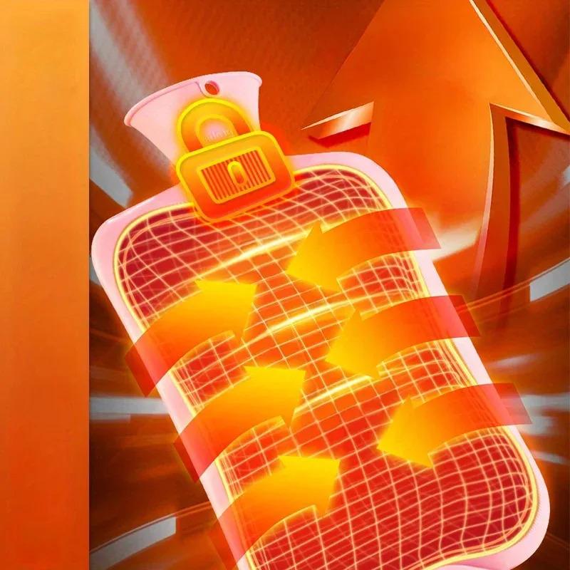 1000ml Explosion-Proof Hot Water Bottle with Soft Cloth Cover Non-Slip Grip for Menstrual Pain Relief Cozy Durable Heat Therapy