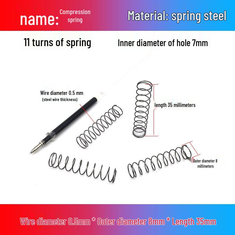 0.5mm Diameter Spring Steel Compression Spring for Precision Experiments and Miniature Helmet