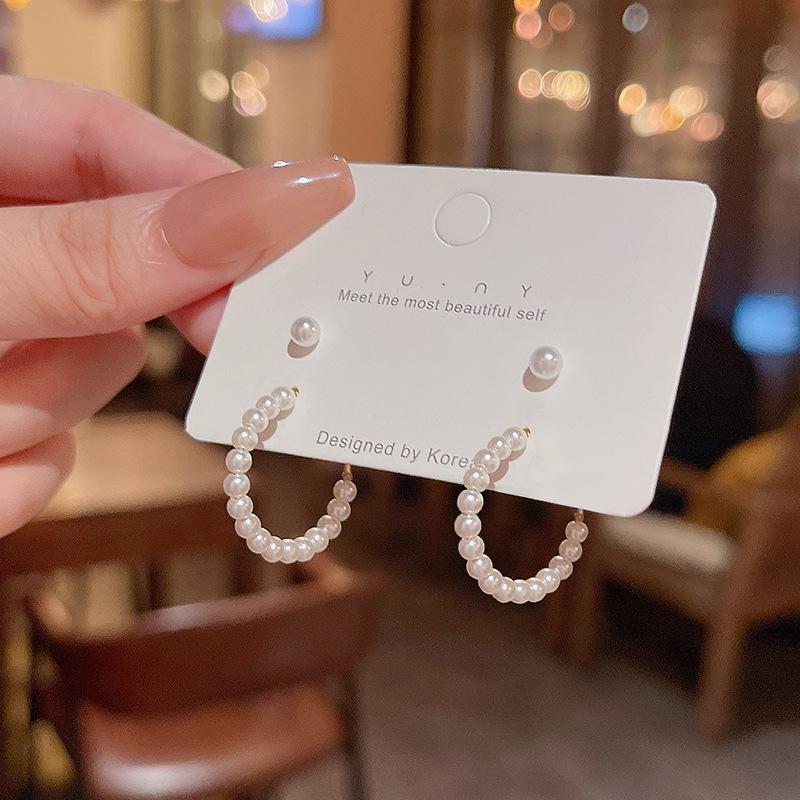 Sterling Silver Bow Gardenia Stud Earrings - Light Luxury Korean Style