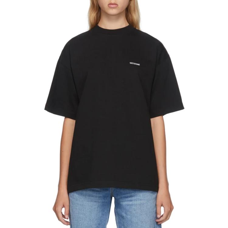 We11Done Small Logo Loose Fit Short Sleeve T-Shirt Unisex Tops Black WD-TP6-20-050-U-BK