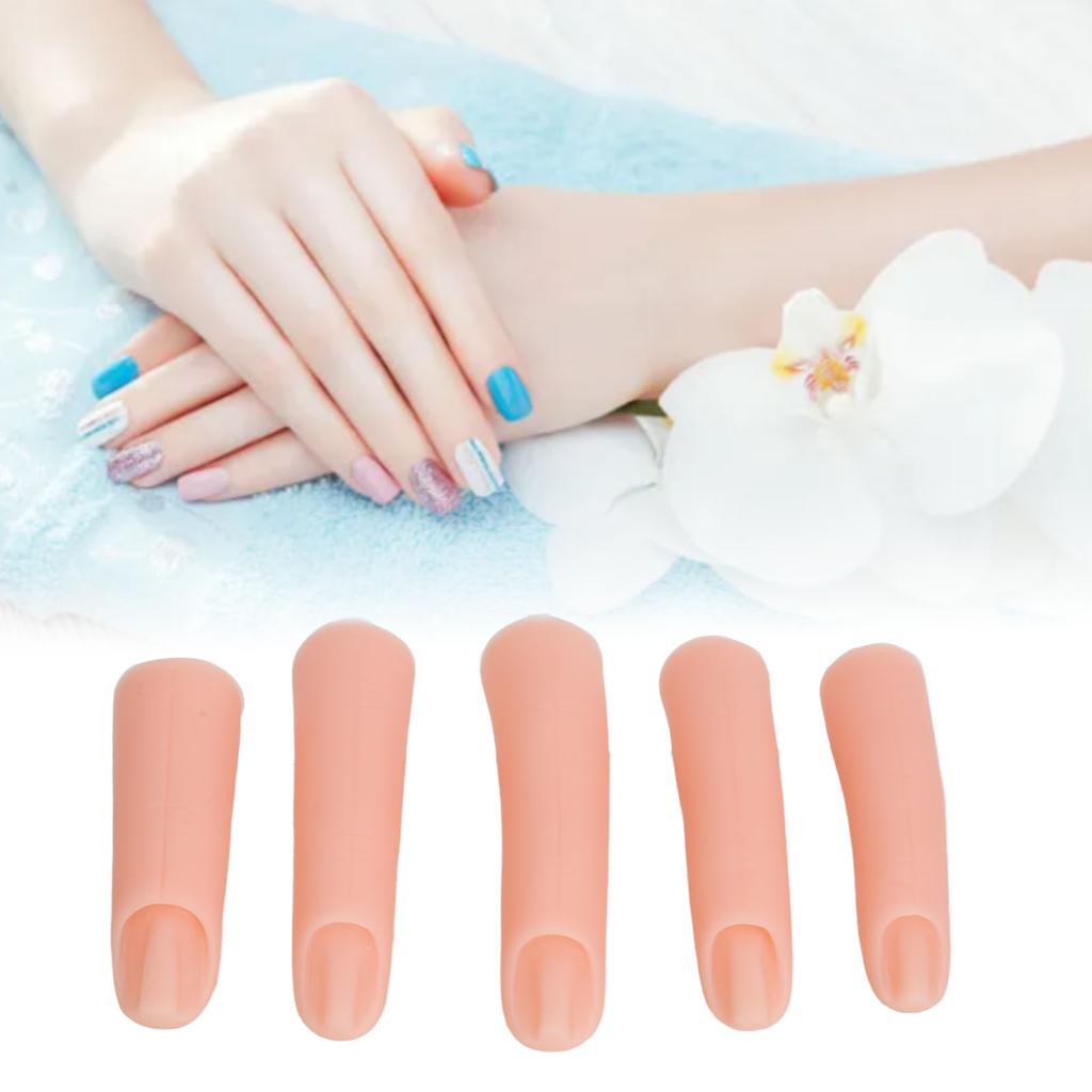 5 Bucăți Model de Deget din Silicon Simulare Înaltă Articulație Flexibilă Deget de Antrenament pentru Artă Unghiilor Încorporat pentru Salon de Unghii