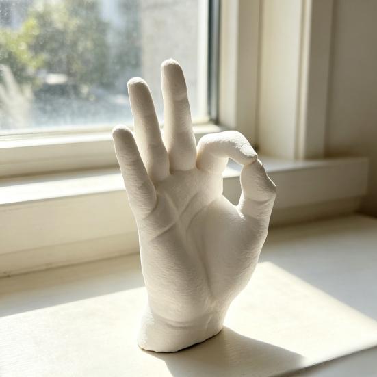 Figura de Mano OK Impresa en 3D Escultura Estatua con Forma de Gesto OK Moderno Adorno Decorativo para Hogar Oficina Sala de Estar