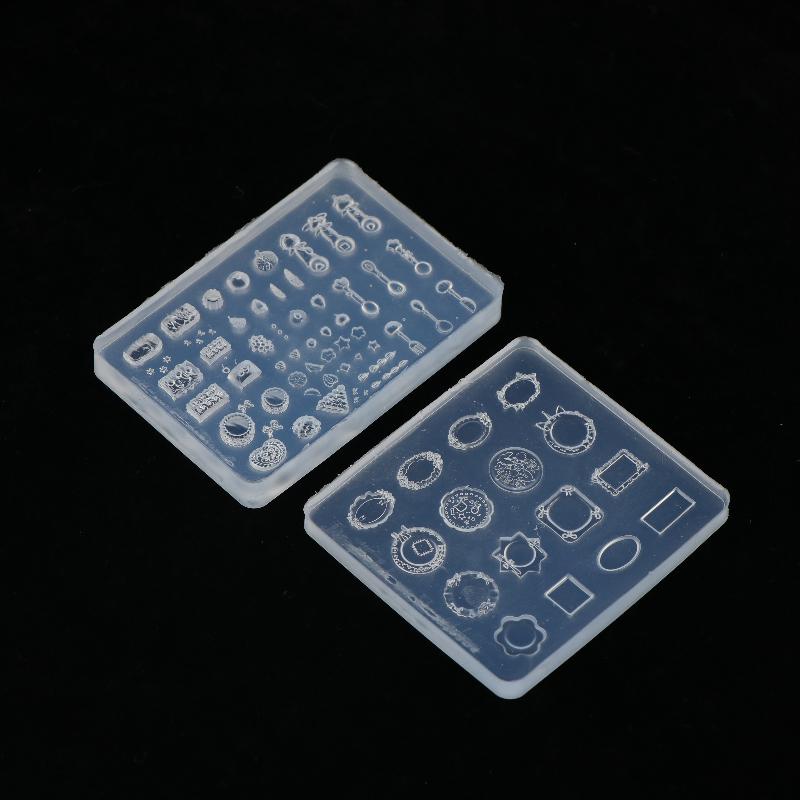 Nail Art Mini Dinner Plate Mold 3D Relief Manicure Templates Nail Art Transparent Silicone Nail Mold
