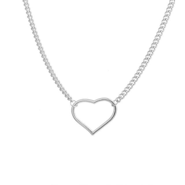 Kpop Heart Chain Choker Necklace for Women Collar Goth Necklaces Aesthetic Jewellery Christmas Party Girl Halloween New Chocker