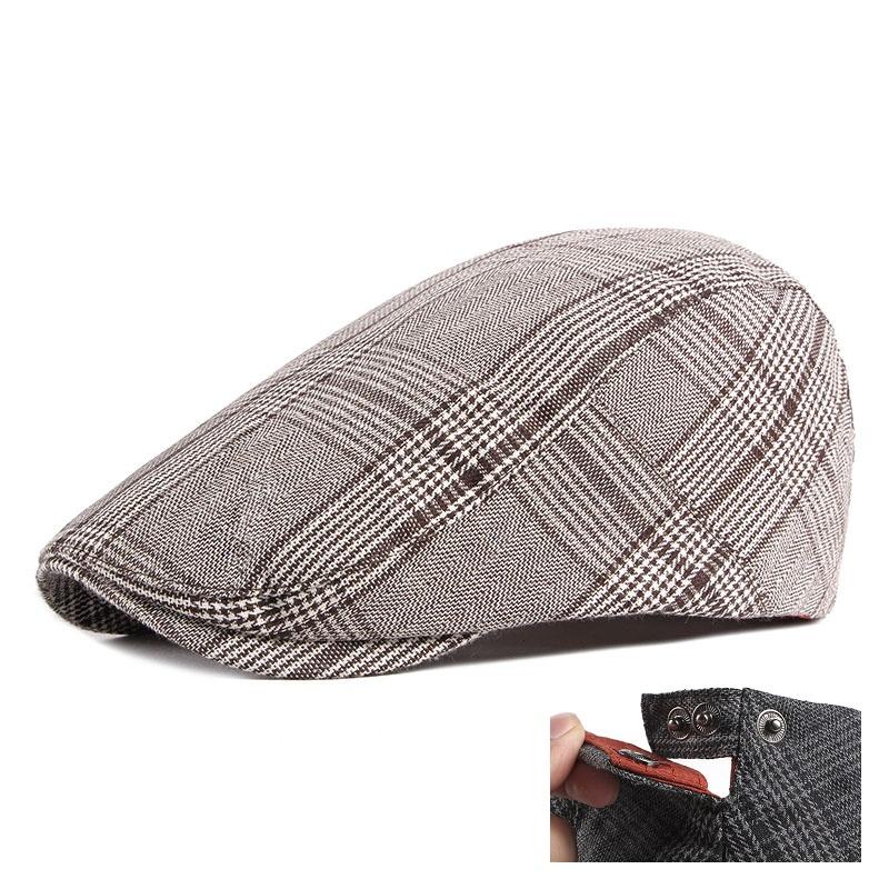 Men's Newsboy Hat Flat Cap Cotton Adjustable Breathable Irish Cabbie Ivy Cap for Driving And Hunting