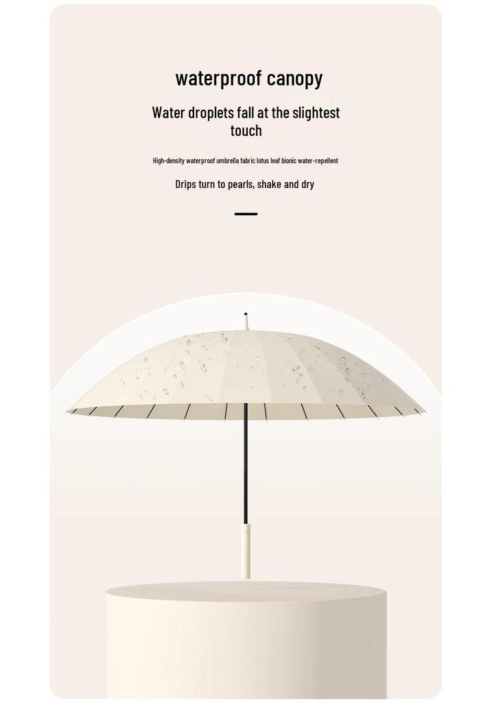 Extra Large Double Person 24-Rib Umbrella with Color-Matched Design and Long Handle
