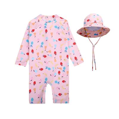 LJZM Baby Maten Lange Mouw Rash Guard met Zonnebrandcrème en UV-Bescherming voor de of Oceaan Meisjes Zwempak, Romper, 90-120cm, Kinderpet, Strand, Zwembad,