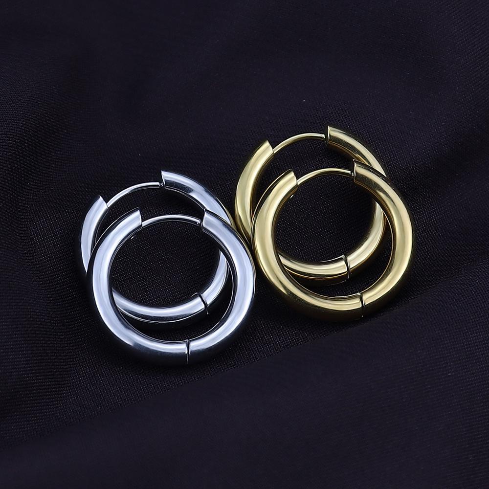 Trendy Stainless Steel Earrings: Simple Ear Studs & Hoops with a High-End Feel