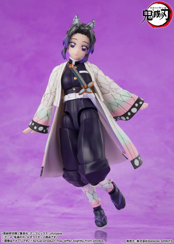 TAMASHII NATIONS SHFiguarts Tueur de démons: Kimetsu no Yaiba Shinobu Kocho approx. Figurine articulée peinte PVC & ABS 130 mm