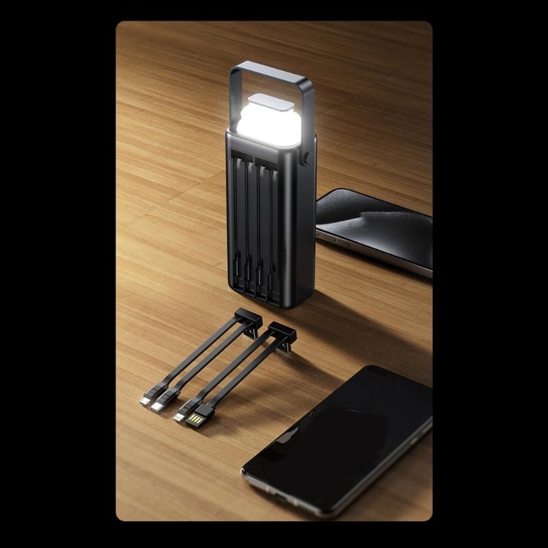 Portable Chargers With Builtin Cable 120W Rapid Charge Large Capacity For Travel And Outdoor Activity